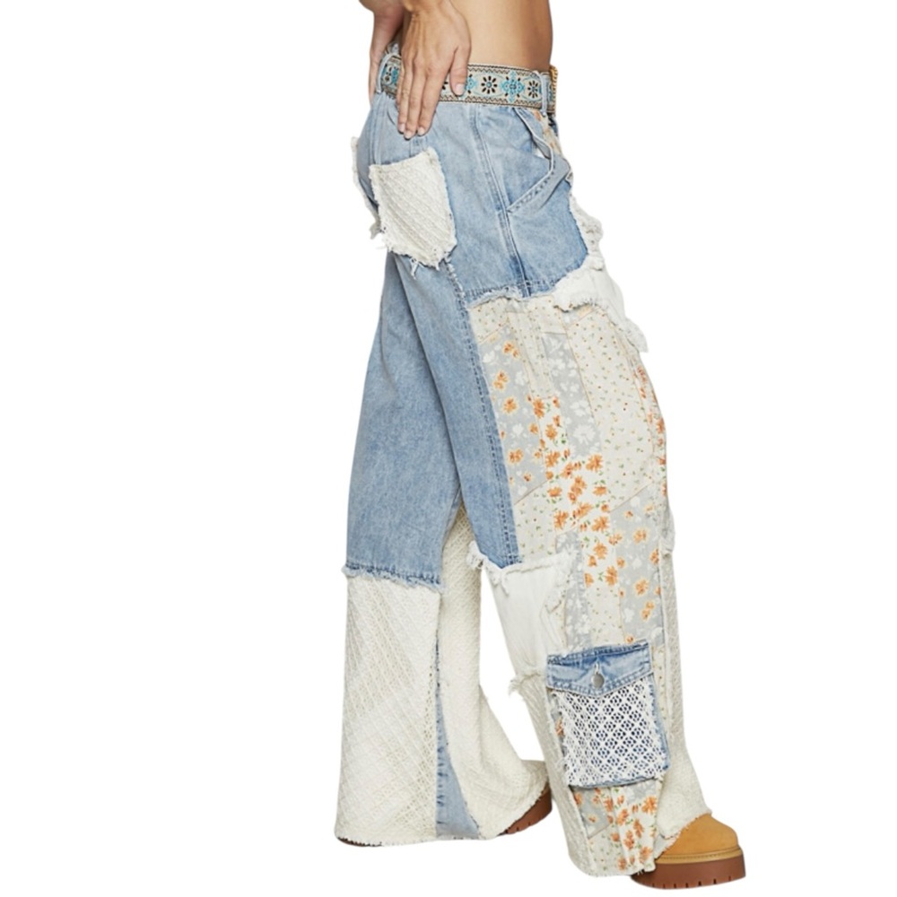 🌼POL JEANS STAR PATCHWORK -Denim - Picture 6 of 13